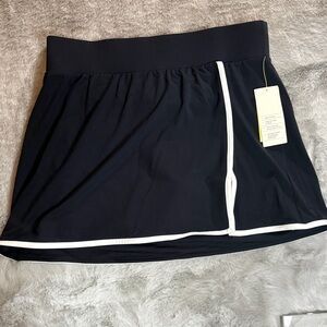 Black Athletic Skirt with White Trim